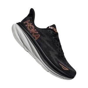 Hoka Clifton 9 black and rose gold